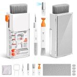 Laptop Screen Keyboard Cleaner Kit, Electronics Cleaning kit Tool for MacBook iPad iPhone Pro Cell Phone, Brush Tool for Tablet, Computer, PC Monitor,Camera with Spray with Patent (White)