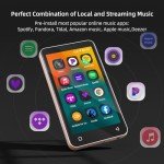 80GB MP3 Player with Bluetooth and WiFi, MP4 MP3 Player with Spotify 4" Full Touch Screen and with Pandora, HiFi Sound Walkman Digital Audio Player with Speaker (Pink_White)