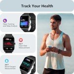 Smart Watch for Men Women, Answer/Make Calls, Alexa Built-in, [1.8"HD Screen] Smart Watches for iPhone/Samsung/Android, Fitness Watch with Heart Rate Sleep SpO2 Monitor,IP68 Waterproof, 100+ Sports