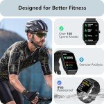 Smart Watch for Men Women, Answer/Make Calls, Alexa Built-in, [1.8"HD Screen] Smart Watches for iPhone/Samsung/Android, Fitness Watch with Heart Rate Sleep SpO2 Monitor,IP68 Waterproof, 100+ Sports