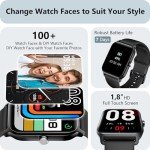 Smart Watch for Men Women, Answer/Make Calls, Alexa Built-in, [1.8"HD Screen] Smart Watches for iPhone/Samsung/Android, Fitness Watch with Heart Rate Sleep SpO2 Monitor,IP68 Waterproof, 100+ Sports