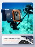 Lanhiem Diving Waterproof Phone Case, [Upgrade&Universal] Underwater for Photo Video Outdoor Swimming Snorkeling Surfing for iPhone Galaxy Huawei Series Smartphones (Orange)
