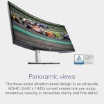 Dell S3422DW 34 Inch WQHD (3440x1440) 21:9 1800R Curved Monitor, 100Hz, VA, 4ms, AMD Radeon FreeSync, Built-in Speakers, DisplayPort, 2x HDMI, 3x USB, 3 Year Warranty, Silver