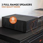 Fenton RP165B Retro Vinyl Player - Bluetooth Turntable with Built-In Speakers, 3-Speed Selectable (33 1/3, 45, 78 RPM), Wireless Audio Streaming, Auto-Stop, Black/Grey Finish