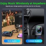 Bluetooth 5.3 AUX Car Adapter for Hi-Fi, SONRU Mini Wireless Audio Receiver [Dual AUX Outputs/16H Playtime] RCA AUX 3.5mm Jack Bluetooth Music Receiver for Home Stereo/Wired Headphones/Speaker