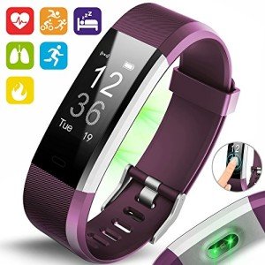 AQUARIUS AQ125HR Touch Screen Fitness Activity Tracker Sports HRM Watch Purple