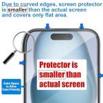 4youquality [4-Pack Screen Protector for iPhone 15 (6.1-Inch), Tempered Glass Film, [LifetimeSupport][Impact-Protection][Anti-Shatter][Anti-Scratch]
