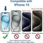 4youquality [4-Pack Screen Protector for iPhone 15 (6.1-Inch), Tempered Glass Film, [LifetimeSupport][Impact-Protection][Anti-Shatter][Anti-Scratch]