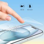 4youquality [4-Pack Screen Protector for iPhone 15 (6.1-Inch), Tempered Glass Film, [LifetimeSupport][Impact-Protection][Anti-Shatter][Anti-Scratch]