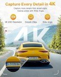 GKU 4K Dash Cam, Built-in WiFi, Dashcam with UHD 2160P, 24H Parking Mode, Night Vision, WDR, 170° Wide Angle, Loop Recording, G-Sensor, Car Camera Dash Cam Includes 64GB SD Card, Supports 256GB Max