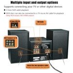 WISCENT Hi-Fi Compact Stereo Systems with Bluetooth, FM Radio,CD Player,Micro DVD Player for Home,USB-MP3 Playback,AUX,MIC,Remote Control,30W, Hi Fi Music System,DSP-Tech