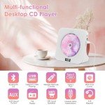 Lvcdodvd CD Player with Bluetooth 5.0 Mini CD Player with Speakers for Home small Hi-Fi Sound CD Music Player with Remote Control LED Display Dust Cover Support FM Radio USB AUX