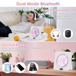 Lvcdodvd CD Player with Bluetooth 5.0 Mini CD Player with Speakers for Home small Hi-Fi Sound CD Music Player with Remote Control LED Display Dust Cover Support FM Radio USB AUX