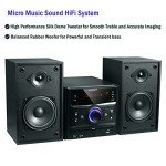 WISCENT Hi-Fi Compact Stereo Systems with Bluetooth, FM Radio,CD Player,Micro DVD Player for Home,USB-MP3 Playback,AUX,MIC,Remote Control,30W, Hi Fi Music System,DSP-Tech