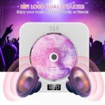 Lvcdodvd CD Player with Bluetooth 5.0 Mini CD Player with Speakers for Home small Hi-Fi Sound CD Music Player with Remote Control LED Display Dust Cover Support FM Radio USB AUX