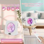 Lvcdodvd CD Player with Bluetooth 5.0 Mini CD Player with Speakers for Home small Hi-Fi Sound CD Music Player with Remote Control LED Display Dust Cover Support FM Radio USB AUX
