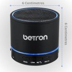 Betron KBS08 Bluetooth Speaker, Wireless, Portable, Mini, Black