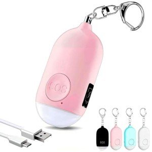 Hion 130dB Rechargeable Personal Alarm with Flashlight