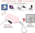 Hion 130dB Rechargeable Personal Alarm with Flashlight