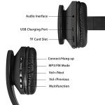 Wireless Over-Ear Bluetooth Headphones with Mic - Black