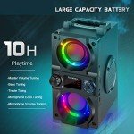 Portable 40W Bluetooth Speaker with Colorful Lights