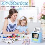 Kids Instant Print Camera with 16x Zoom - Pink