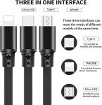 3-in-1 Retractable Fast Charging Cable - 2 Pack
