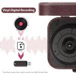VOKSUN Portable Bluetooth Vinyl Turntable with Speakers