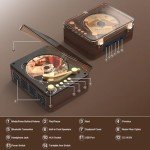 Bluetooth Portable CD Player with Speakers - Retro Style