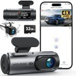 WOLFANG 4K Dual Dash Cam with Night Vision