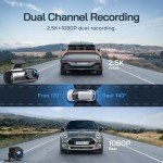 WOLFANG 4K Dual Dash Cam with Night Vision