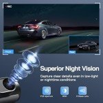 WOLFANG 4K Dual Dash Cam with Night Vision