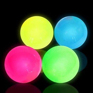 Glow-in-the-Dark Sticky Fidget Balls - 4 Pack