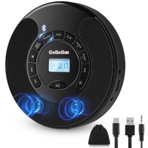 Gelielim Portable CD Player with Bluetooth & Speakers
