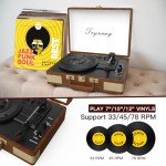 Bluetooth Portable Vinyl Record Player with Speakers