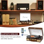 Bluetooth Portable Vinyl Record Player with Speakers