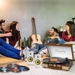 Bluetooth Portable Vinyl Record Player with Speakers