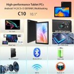 10.1" Android 14 Tablet with Octa-Core Processor