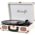 Portable Bluetooth Vinyl Record Player with Speakers
