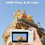 64MP 4K Vlogging Camera with Flip Screen