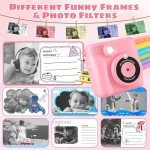 Instant Print Kids Camera with Photo Paper & Card