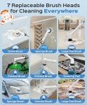 Electric Spin Scrubber with Adjustable Handle & Brushes