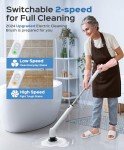 Electric Spin Scrubber with Adjustable Handle & Brushes