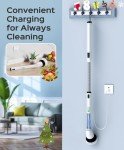 Electric Spin Scrubber with Adjustable Handle & Brushes