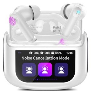 Smart Touch Wireless Earbuds with Noise Cancelling