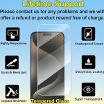 4-Pack Tempered Glass Screen Protectors for iPhone 15 Pro Max