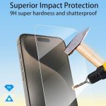 4-Pack Tempered Glass Screen Protectors for iPhone 15 Pro Max
