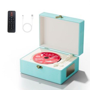 Yintiny Blue Music Box CD Player with Speakers