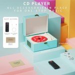 Yintiny Blue Music Box CD Player with Speakers