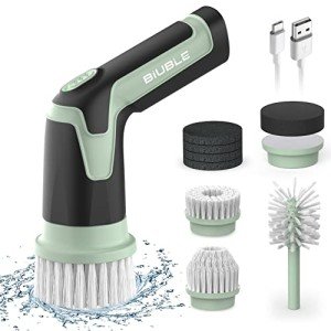 BIUBLE Cordless Electric Spin Scrubber with 8 Brushes